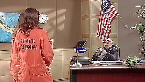 Hot milf and a pussy licking in the kitchen