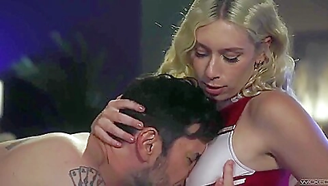 Sexy blonde take basis has sex with her boyfriend