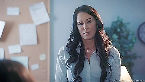 Hawt lesbian orgy with strap-on